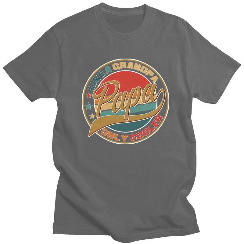 Custom Male Papa Like A Grandpa Only Cooler T Shirts ShortSleeve Cotton Tshirt Tshirt Casual Dad Fathers Day Gift Tee