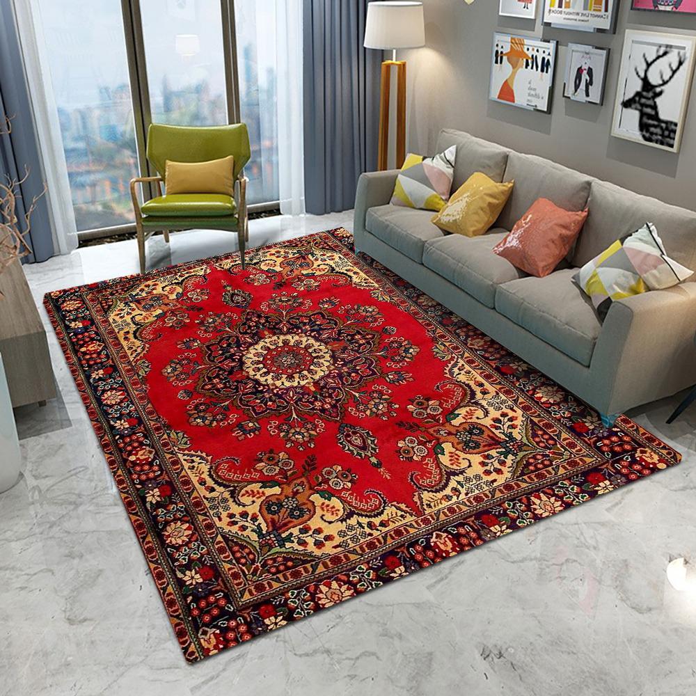 Retro Bohemia Persia Style Carpet Living Room Sofa Bedroom Study Kitchen Entrance Door Mat Non-slip Luxury Home Decoration Rug