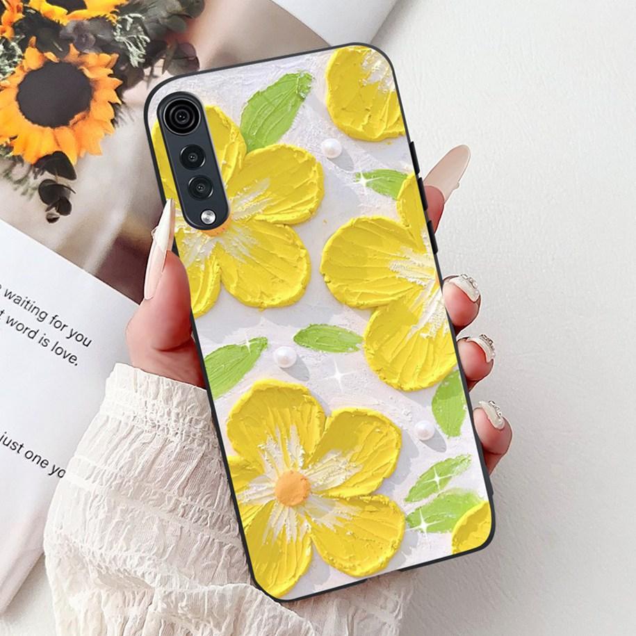 

For LG Velvet Case LG Velvet 5G Silicone Cover Fashion Flower Soft Back Protective Shell For LGVelvet LM-G900N LMG910EMW Capinha LG Velvet