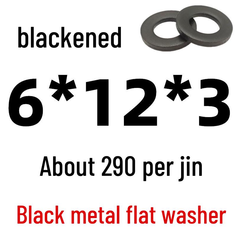 Thickened Black Iron Flat Washer for Screws, Non-standard Round Design