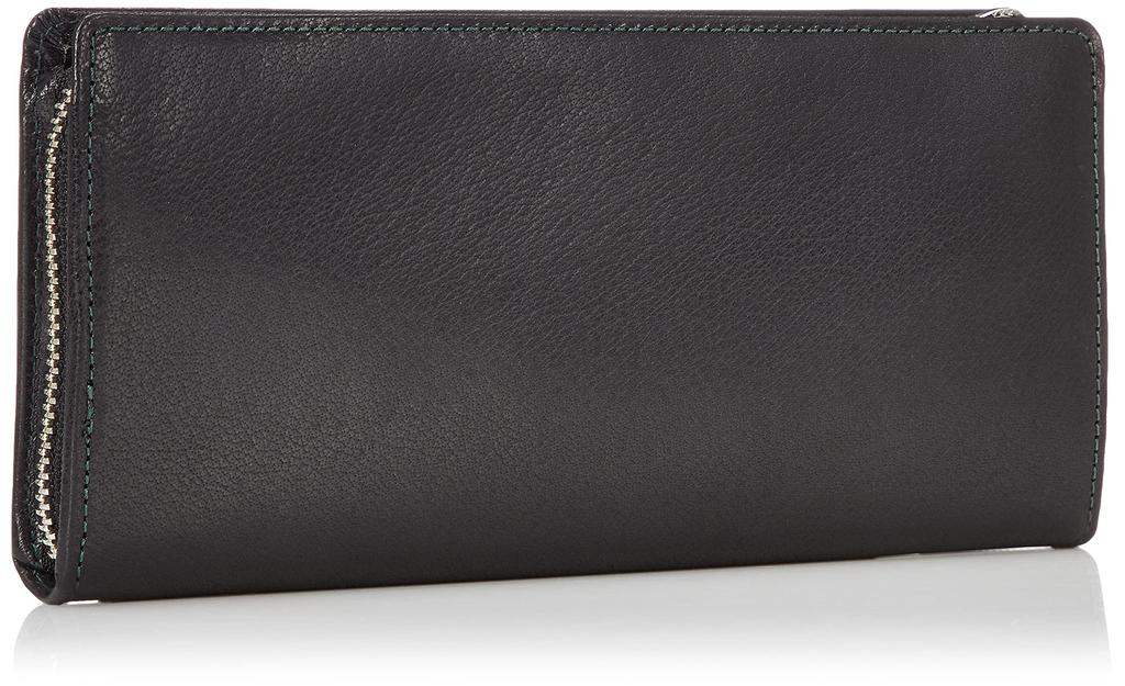 Long Wallet Buffalo Leather NH0809 Stitch 15301 [Kitamura] Men's Black/Green [Black]