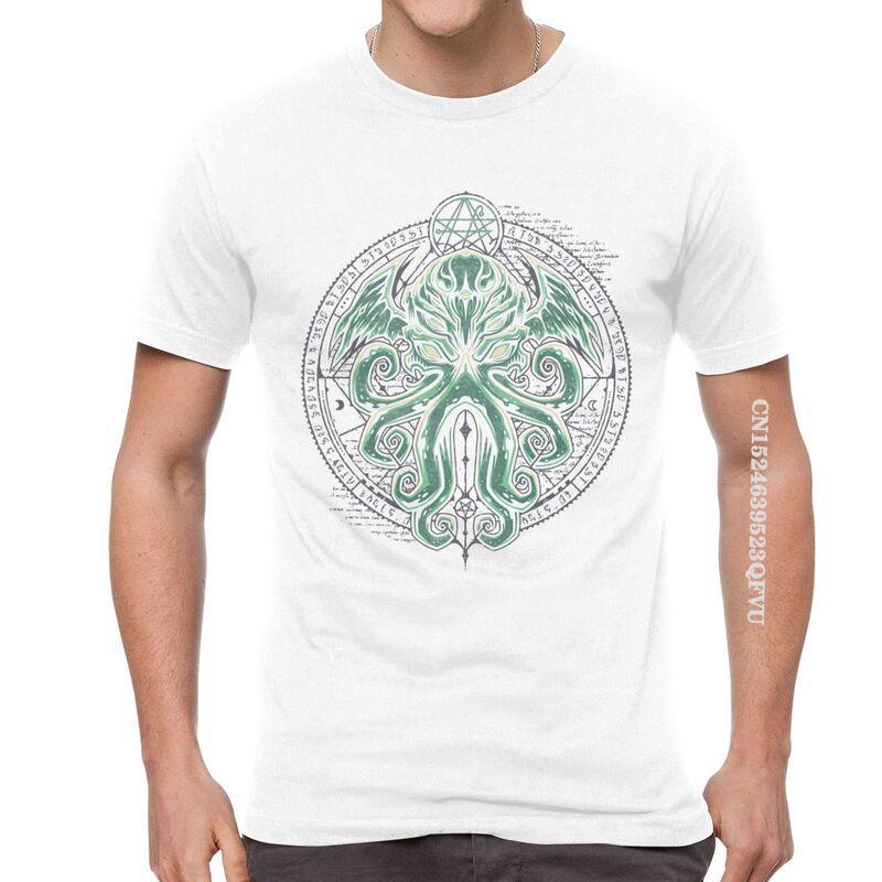 Great Cthulhu T Shirts Men Fashion T Shirt Cotton Oversized Horror Movie Lovecraft Tshirt Unique Tees Tops Fast Shipping