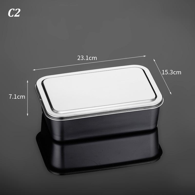 Stainless Steel Food Storage Tray With Lid Food Dessert Holder With Cover Storage Container Kitchen Restaurant Supply Organizer