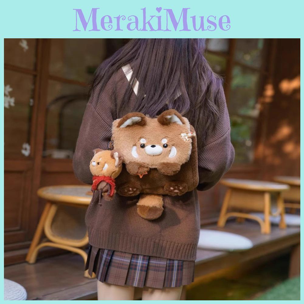 Plush Raccoon Backpack Cartoon Schoolbag Large Capacity Kids Decoration Gift