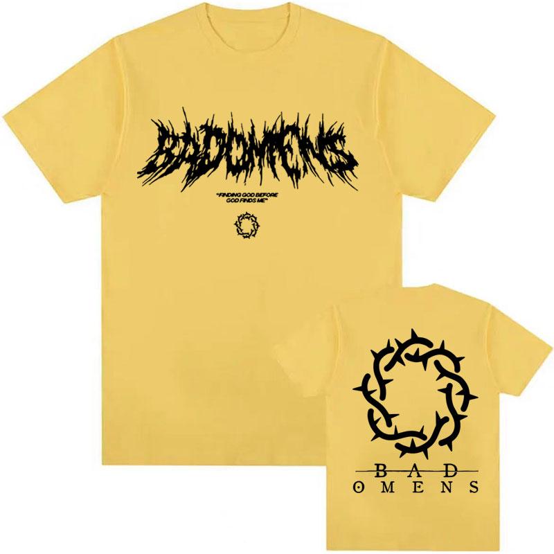 Funny Bad Omens Band Logo Graphic T Shirt Men Women Hip Hop Fashion Vintage T Shirts Male Casual Oversized Short Sleeve Tshirt