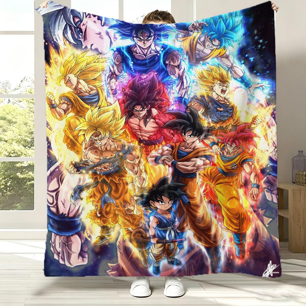 3D D-Dragon Ball Z Super Goku Vegeta Ultra Soft Warm Flannel Blanket For Wall Living Room Decor Bed Picnic Office Birthday Gift