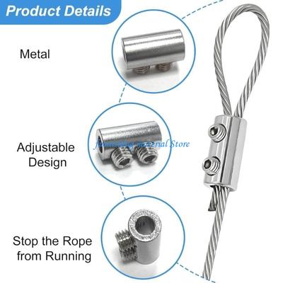 Y5GD 12 Piezas Cerraduras de Cable de Acero Metálico Abrazaderas de Doble Agujero para Diversas Aplicaciones Interiores y Exteriores Fácil de Instalar