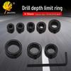3-16mm Depth Stop Drill Bit Clamp with Wrench for Wood Tenon Positioning