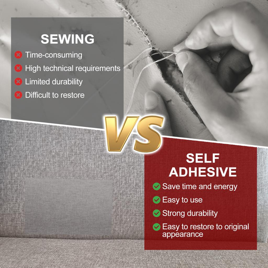 Leinen Reparaturband Reparatur Stoffflicken Selbstklebend Couchflicken Linien Reparaturflicken für Möbel Sofa Autositze 70x4,4 Zoll