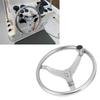 13.5in 3 Spoke 316 Stainless Steel Steering Wheel with 5/8in ‑18 Nut Turning Knob for Yacht