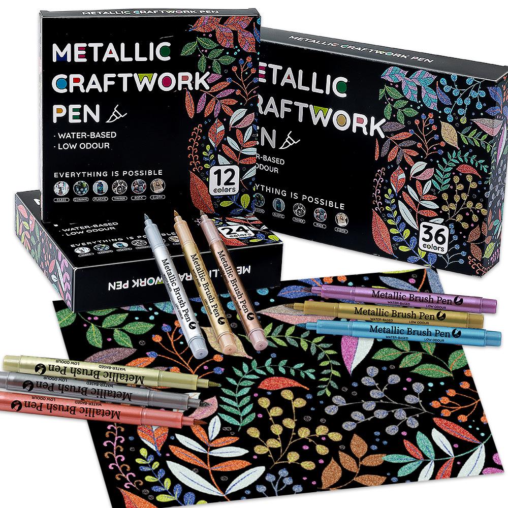 Single-Headed Metal Acrylic Marker Pen for Crafts, Greeting Cards, and Art In Metallic Colors