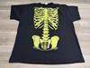 Skelett T-Shirt Neon Rippenbogen Knochen Mall Goth Schwarzes T-Shirt Kurzarm Größe 2XL