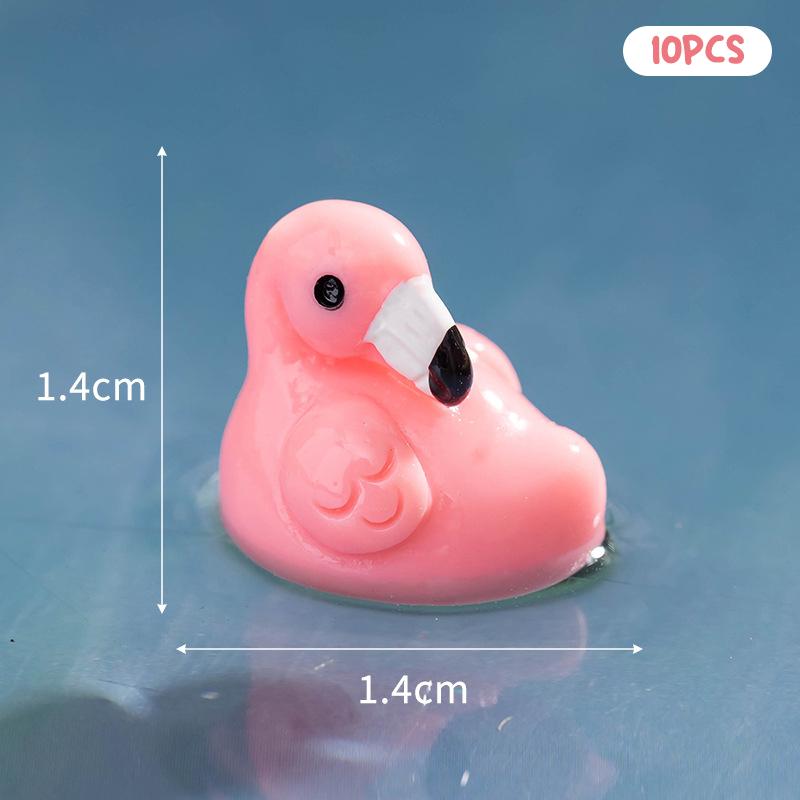 10Pcs Cute Cartoon Mini Flamingo Micro Landscape Decoration Crafts Miniature Resin Figurines Accessories Diy Home Decoration