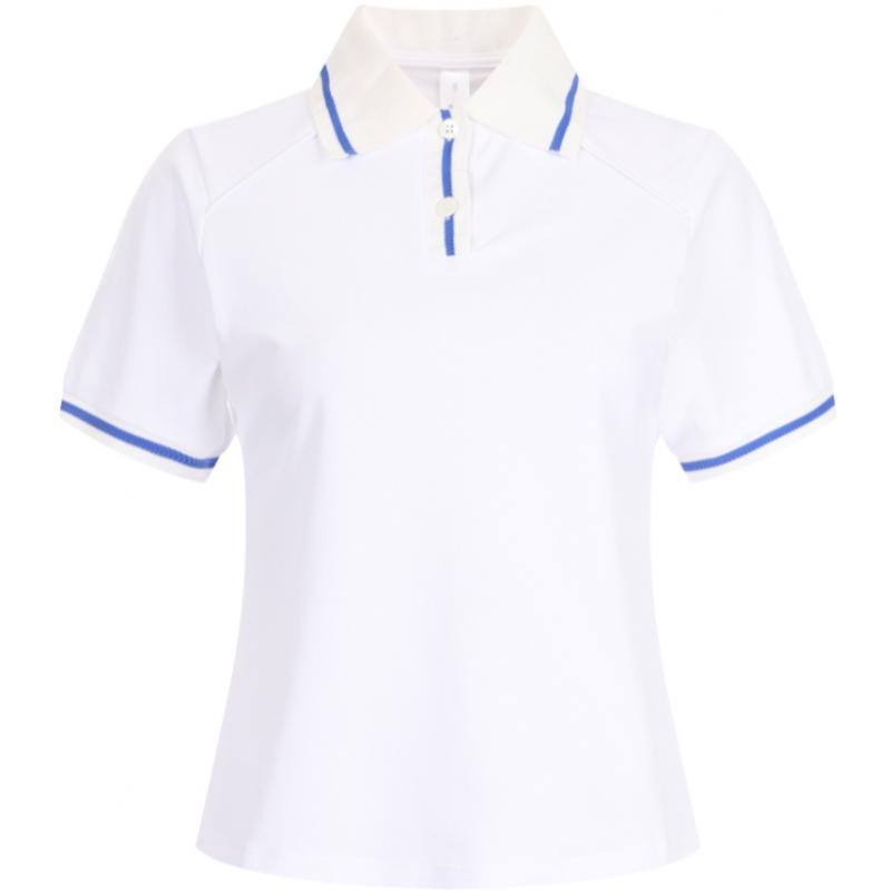 Shop   Premium Women Color Block Collar Neck STreTch Golf ShorT Sleeve T shirT  