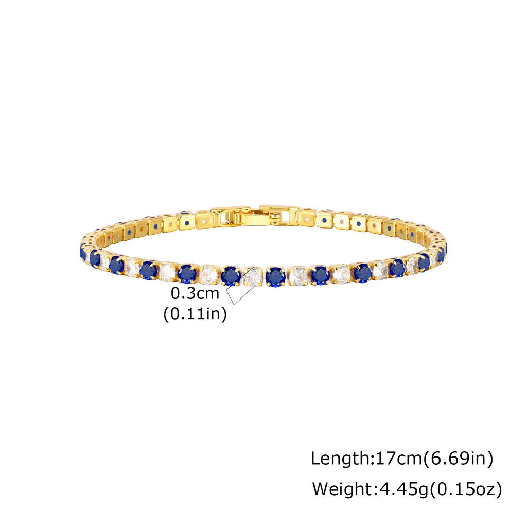 Adjustable Colorful Crystal Tennis Bracelet for Women High Quality 3mm Cubic Zircon Chain Bracelets Luxury Fashion Jewelry Gift