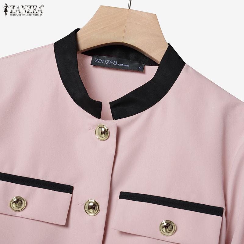 ZANZEA Women Long Sleeve Blouse and Long Skirts Casual Two Piece Suit Sets