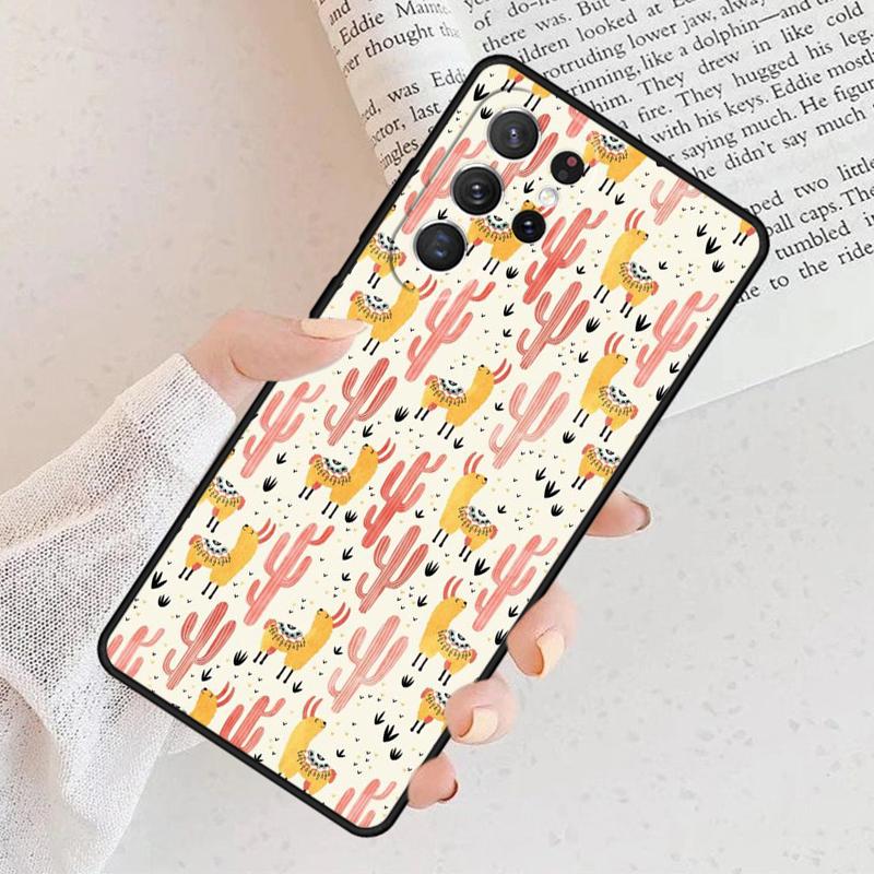 Llama Alpaca Pattern Phone Case For Samsung Galaxy S25 S23 S30 S21 S20 FE S24 S22 Note 10 20 S8 Plus Ultra Lite