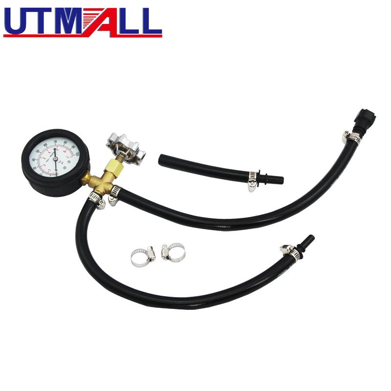 Quick Connected Fuel Injection Pump Pressure Tester Gauge With Valve 0~100PSI