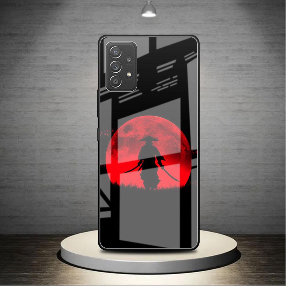 Landschaft Tusche Samurai Kunst Glas Hülle Für Samsung Galaxy A52 A71 A50 A51 A70 A21s A31 A72 A10 A12 A30 A22 5G Handyhülle