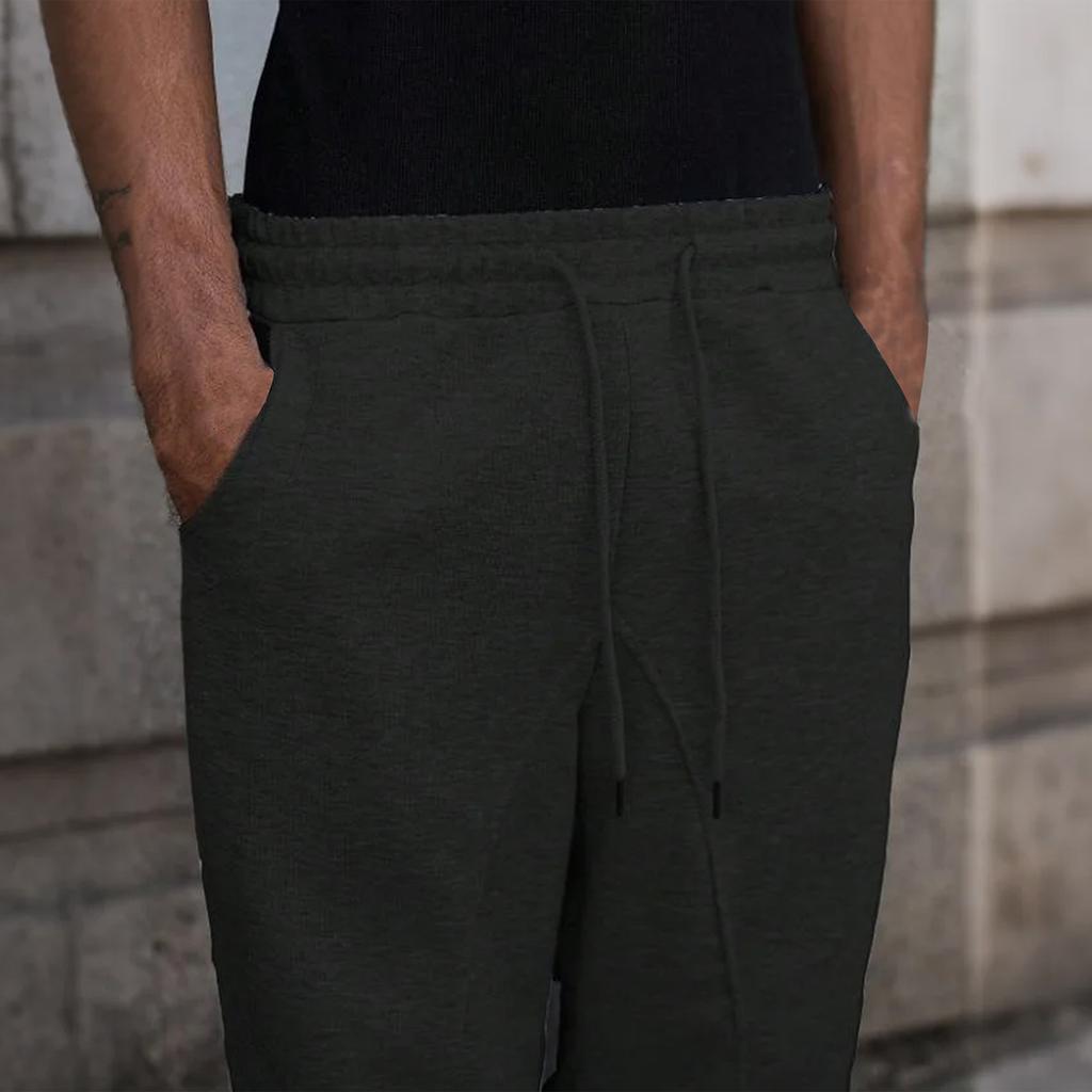 Men's Baggy Stacked Sweatpants  Drawstring Waist Wide Leg Flared Sweatpants Streetwear