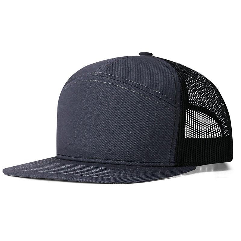 Richardson 168 7-Panel Trucker-Kappe Eigenmarke Individuell Besticktes Logo Flacher Schirm Mesh Snapback Kappen Formale Mode Adult Size: 56-58CM black