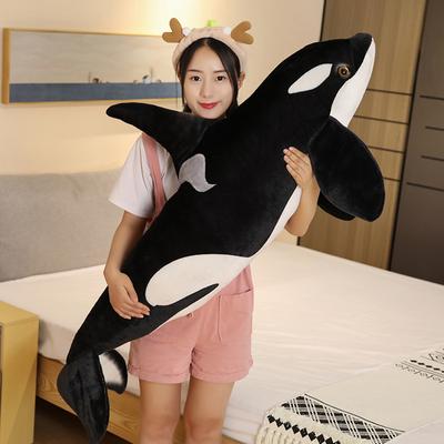 50 cm-130 cm Lebensechte Orcinus Orca Schwarzwal Plüschtiere Große Fische Stoffpuppe Hai Gefüllte Meerestiere Kinder Geburtstagsgeschenk