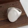 Simple Oval White Stone Adjustable Rings For Men Women Vintage Fashion New Jewelry Couple Gift Party Birthday Anillos