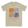 Guerrier Félin Loisirs Quatre Chatons T-shirts Unisexe Col Rond 100% Coton T-shirt Chat Samouraï Manches Courtes T-shirt Vêtements Grandes Tailles