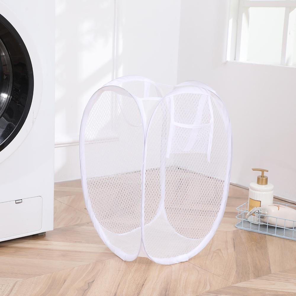 Atmungsaktiver Faltbarer Stoff-Wäschekorb mit Griffen - Netz-Aufbewahrungsbehälter