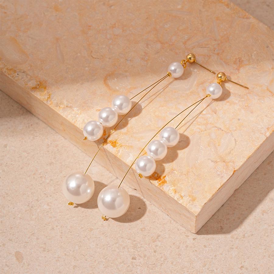 

Французские винтажные овальные серьги-кисточки из жемчуга - Элегантные и универсальные клипсы для женщин