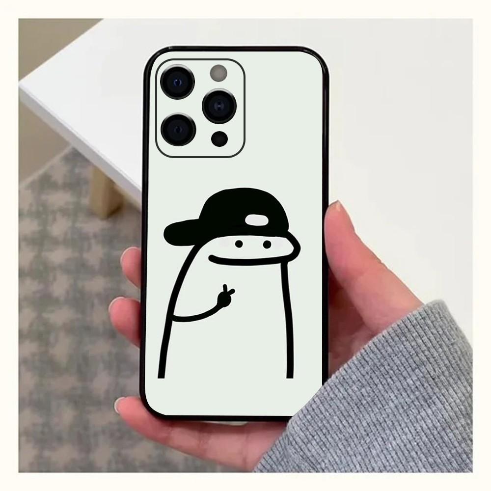 F-Flork Cute Funny Meme Phone Case For Apple iPhone 15,14,13,12,11,Pro,X,XS,Max,XR,Plus,Mini Soft Black Cover
