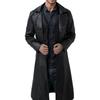 Men Long Pu Leather Coat 2026 Autumn Men Black Pu Jacket Men Clothing Classic Windbreaker Jacket Male Retro Zipper Trench Coat