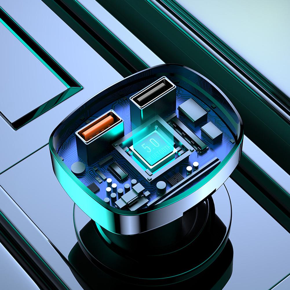 Car MP3 Music Player BT5.0 FM Transmitter Radio Receiver Dual USB & PD Car Charger Adapter