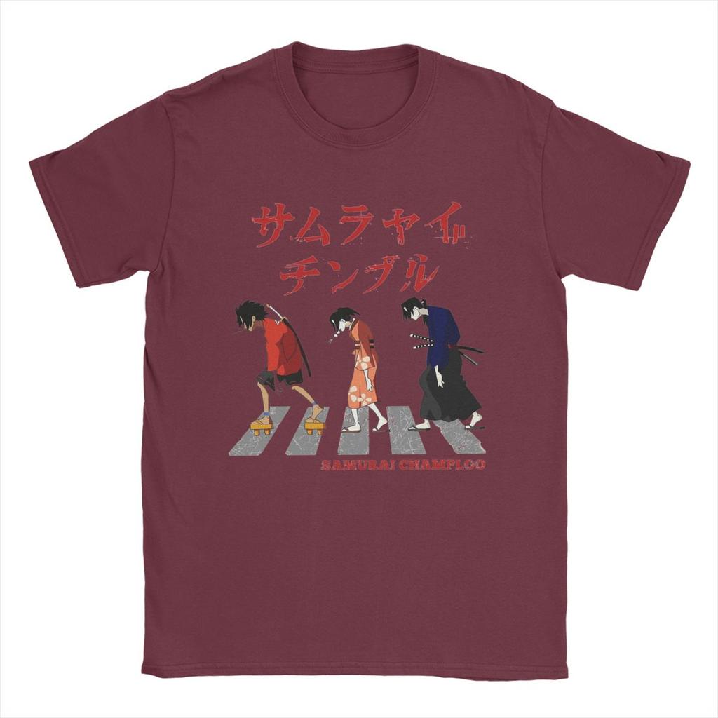 Samurai Champloo Walking Fuu Mugen Jin T Shirts Men Pure Cotton Funny T-Shirts Round Neck Tees Short Sleeve Clothes Printed