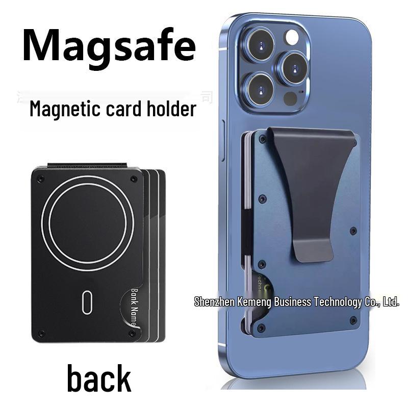 Apple MagSafe Compatible RFID Anti-Theft Metal Wallet with Strong Magnetic Card Holder