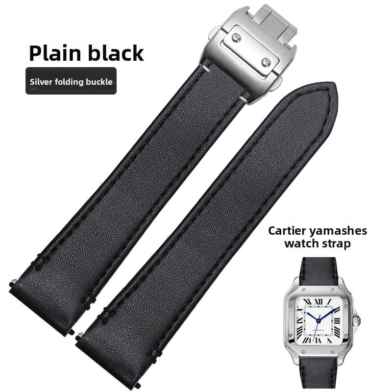 Cinturino per orologio in pelle di mucca di alta qualità Per Cartier Santos WSSA0010 WSSA0018 uomo donna Rilascio rapido Braccialetto in vera pelle 19mm 21mm