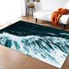 Alfombra Estampada de Olas Marinas para Decoración de Sala de Estar en Casa Felpudo Antideslizante para Dormitorio Mesita de Noche Alfombras para Área de Mesa de Café Felpudo para Baño