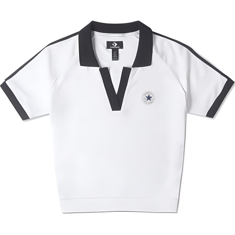 

Новая женская трикотажная рубашка поло Converse с воротником, белая 10026386-A02 S
