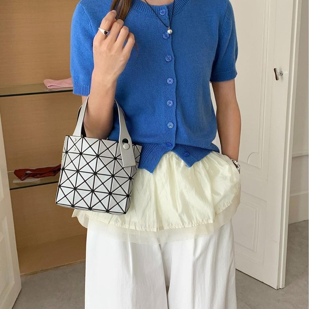 Fashion European and American Shopping Bags for Women's Fashionable Shoulder Bag Solid Color Splicing High-end Handbag