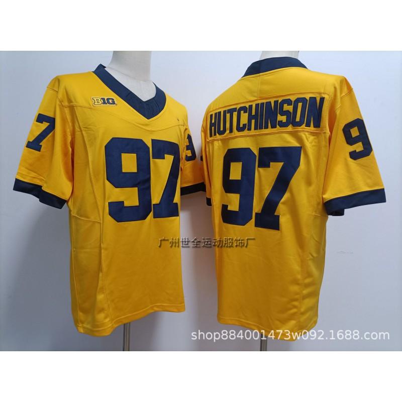 Michigan Wolverines College Football Jersey Mens Cotton Blend Embroidered Team Uniform Rugby Sports Fans