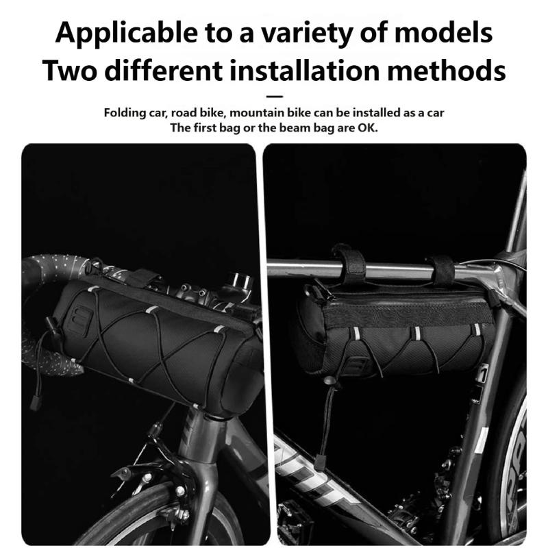 Large Capacity Bike Frame Storage Bag Regulable Front Tube Bicycles Organizers for Commuting Accessories