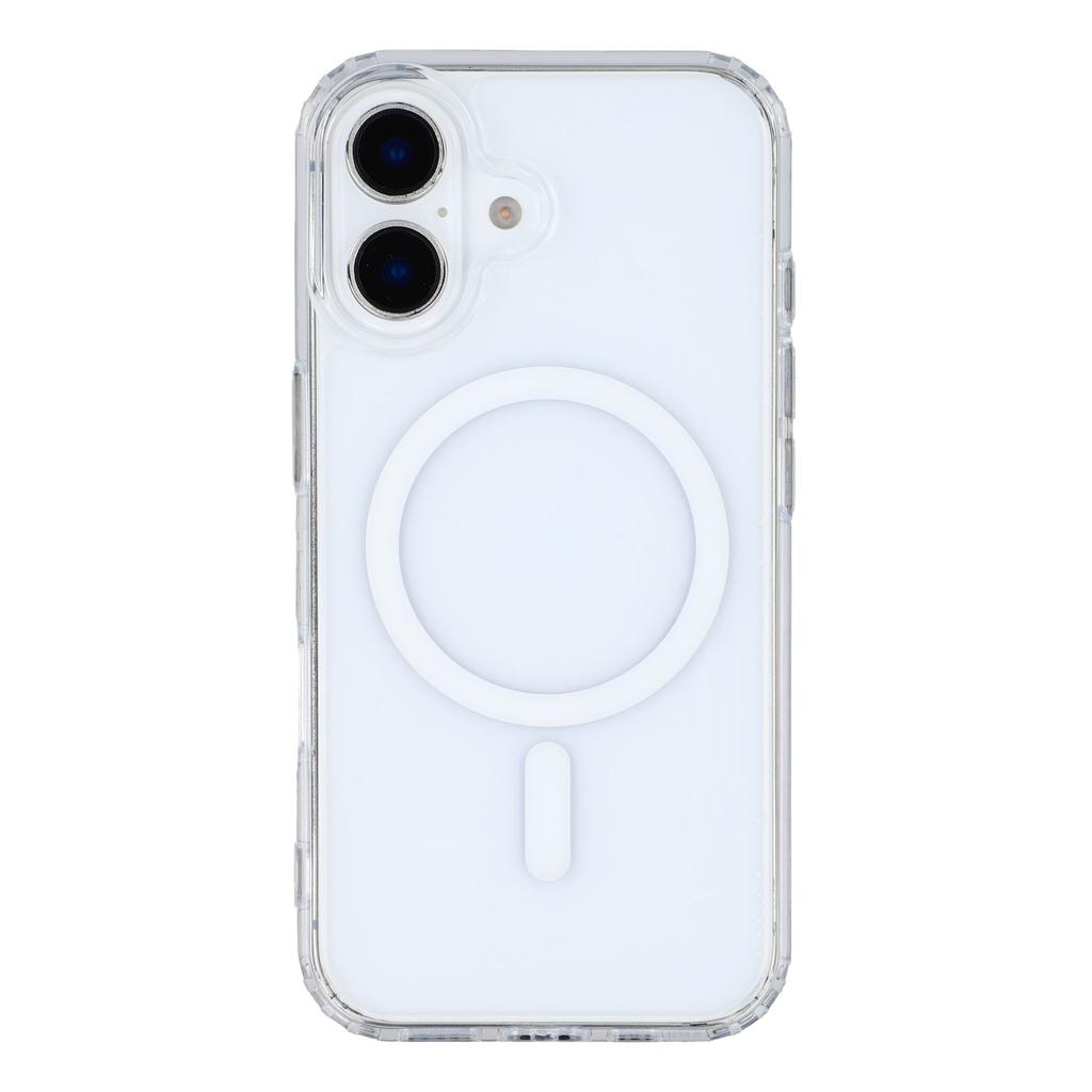 For iPhone 17 Magnetic Case TPU PC Clear Phone Back Cover with Lanyard Hole