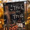 Halloween Decorative Garden Flag Trick or Treat Design with Pumpkins Spider Webs and Bats for Outdoor Yard Display 45x30cm