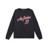 Sudadera con cuello redondo de forro polar con estampado remasterizado para hombre, Tops Negros CT6283-010