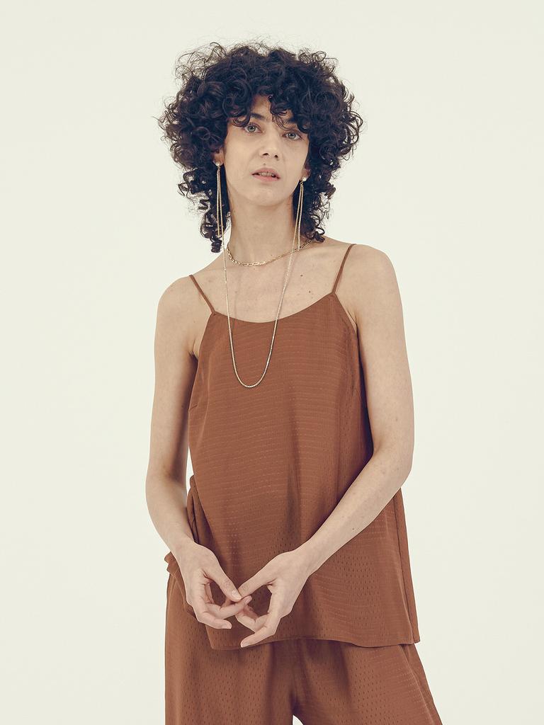VEGAN TIGER Jacquard Sleeveless Top (Brown)