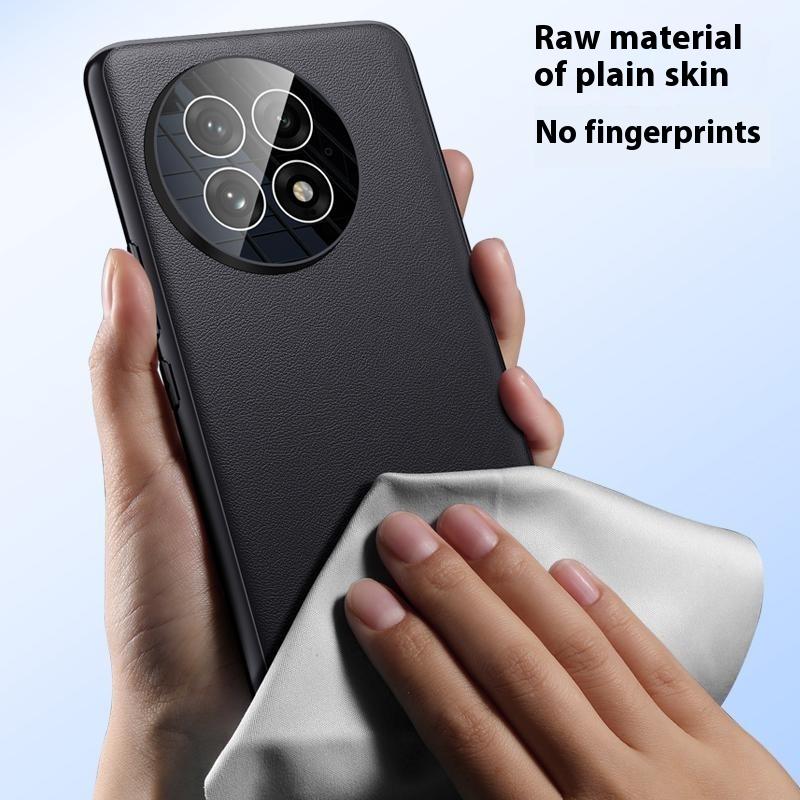 For OnePlus 13 Case Ultra Thin Leather Back Phone Cover with Camera Lens Protector