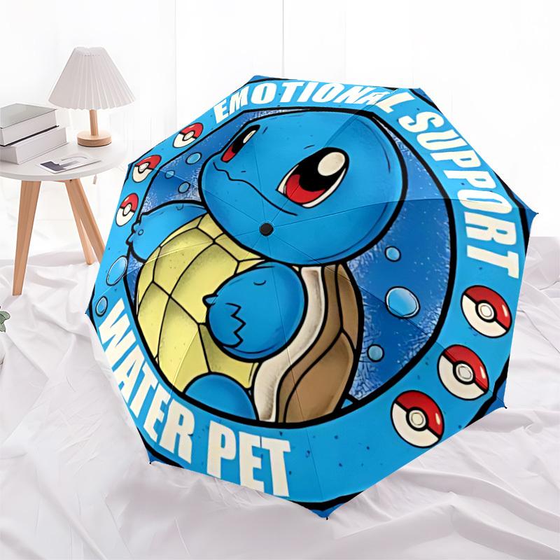 1pc Squirtle Pokémon Automatic Folding Umbrella, Automatic Folding Umbrella with 8 Ribs, Convenient for Outdoor Use  038