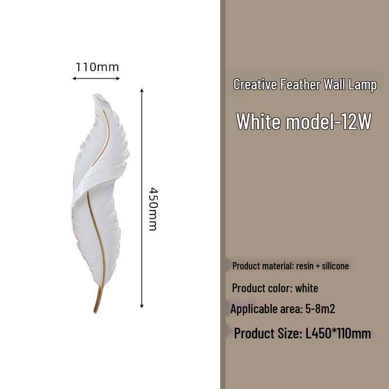Nordic Feather Wall Lamp - Luxury & Creative Lighting for Living Room, Bedroom, Bedside, and Entrance