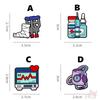 4Pcs/Set Mental Health Brooches - Doodle Enamel Backpack Button Pins Badges