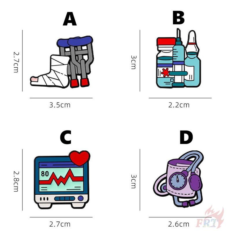 4Pcs/Set Mental Health Brooches - Doodle Enamel Backpack Button Pins Badges